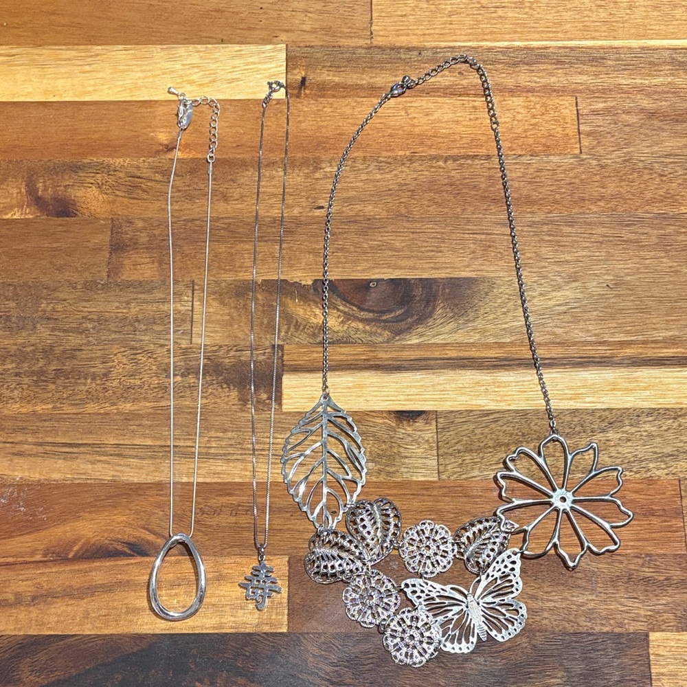 Bundle of Silver Necklaces